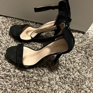 Black Glitter Heels